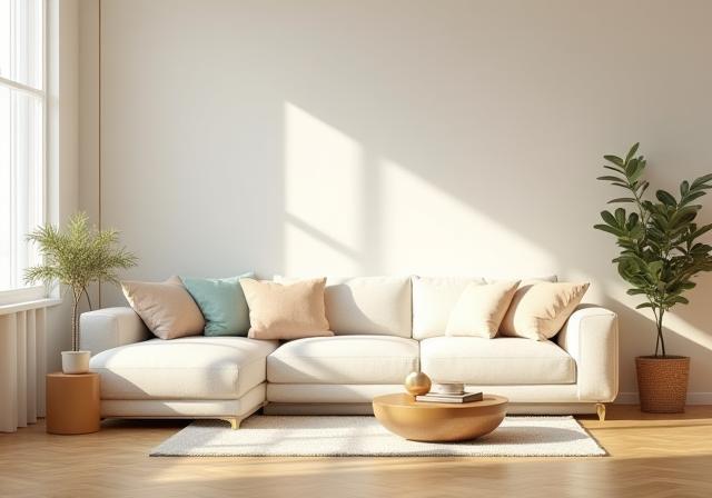 Sparkling clean living room in a modern home.