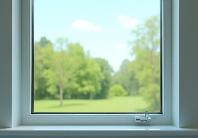 Clear view through a freshly cleaned window.